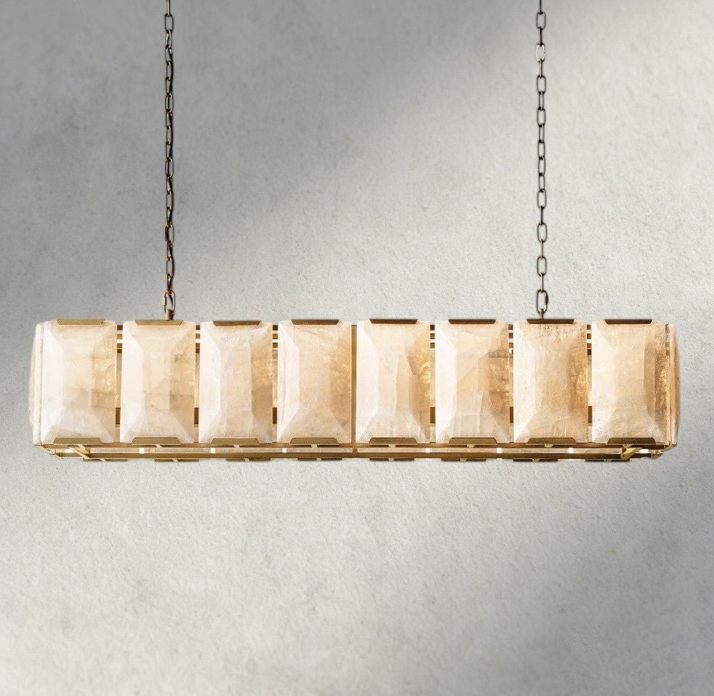 Hartley Calcite Rectangular Chandelier 42", 54", 62", 74" - Cyran Lamps