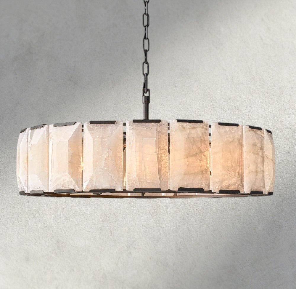 Hartley Calcite Round Chandelier 19", 31", 43", 60" - Cyran Lamps