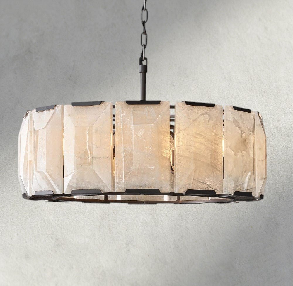 Hartley Calcite Round Chandelier 19", 31", 43", 60" - Cyran Lamps