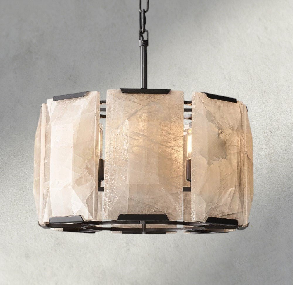 Hartley Calcite Round Chandelier 19", 31", 43", 60" - Cyran Lamps