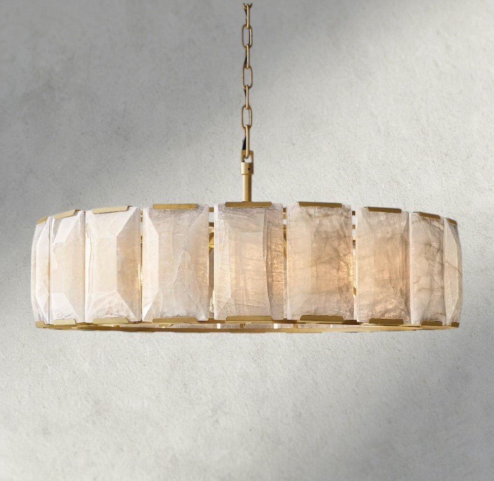Hartley Calcite Round Chandelier 19", 31", 43", 60" - Cyran Lamps