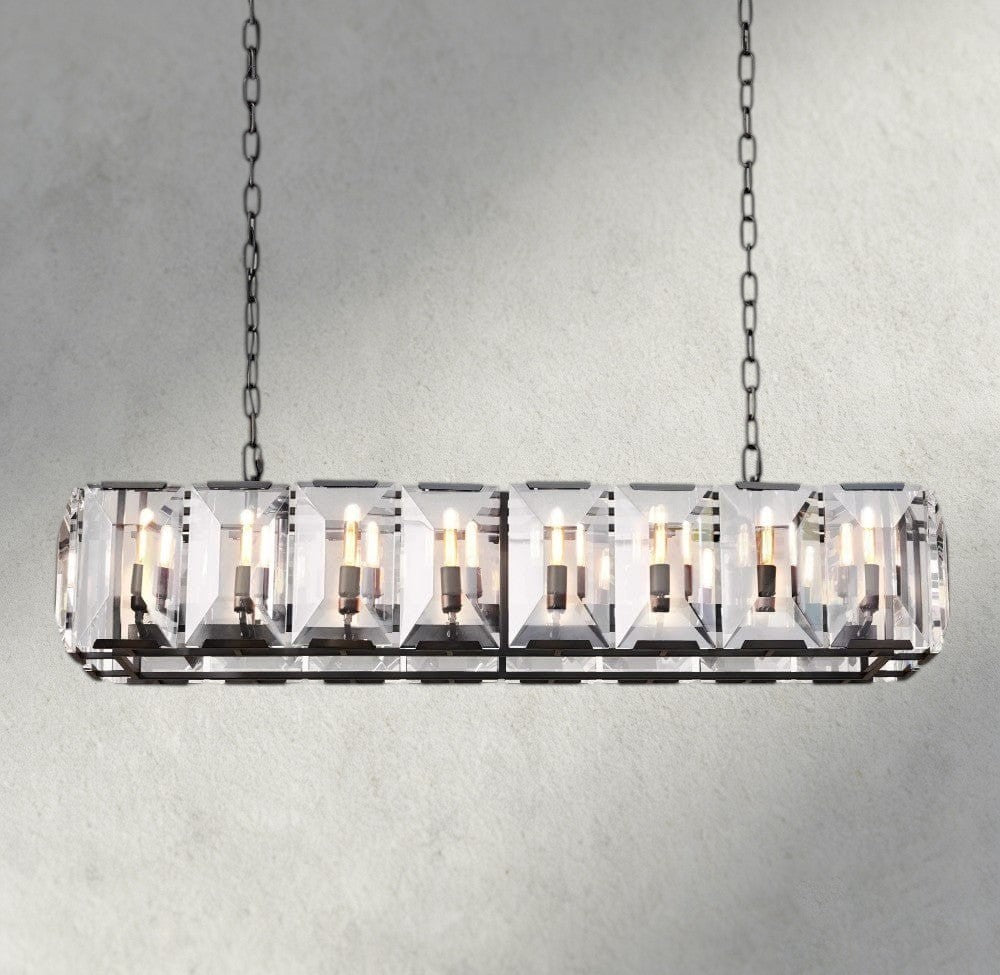 Hartley Crystal Rectangular Chandelier 42", 54", 62", 74" - Cyran Lamps