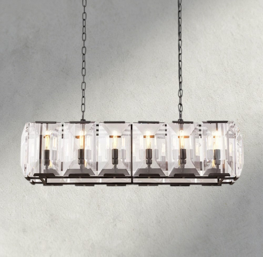 Hartley Crystal Rectangular Chandelier 42", 54", 62", 74" - Cyran Lamps