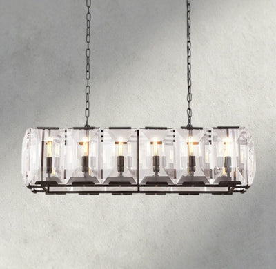 Hartley Crystal Rectangular Chandelier 42", 54", 62", 74" - Cyran Lamps