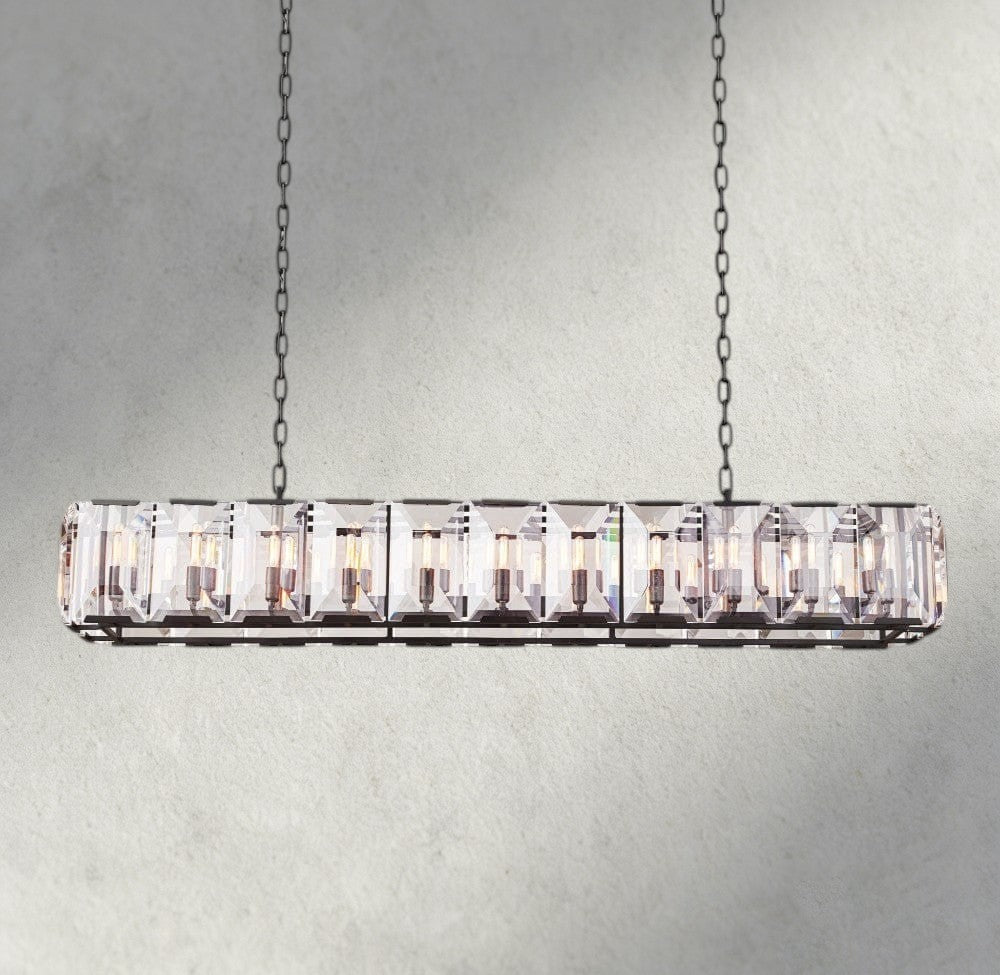 Hartley Crystal Rectangular Chandelier 42", 54", 62", 74" - Cyran Lamps