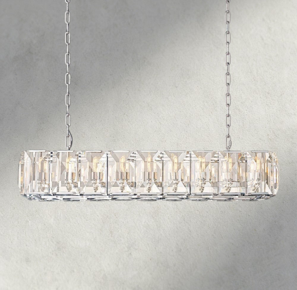 Hartley Crystal Rectangular Chandelier 42", 54", 62", 74" - Cyran Lamps
