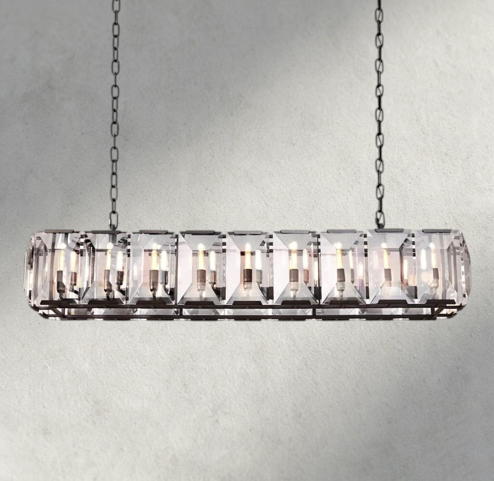 Hartley Crystal Rectangular Chandelier 42", 54", 62", 74" - Cyran Lamps