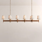 Haven Leather Brass Linear Chandelier - Cyran Lamps