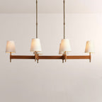 Haven Leather Brass Linear Chandelier - Cyran Lamps