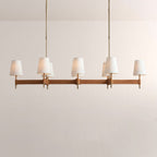 Haven Leather Brass Linear Chandelier - Cyran Lamps