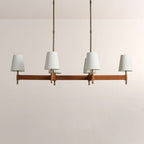 Haven Leather Brass Linear Chandelier - Cyran Lamps