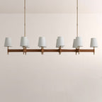 Haven Leather Brass Linear Chandelier - Cyran Lamps