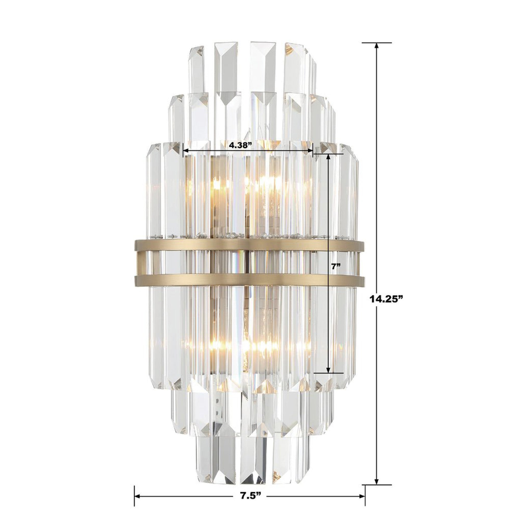 Hayes Crystal 2 Light Wall Sconce