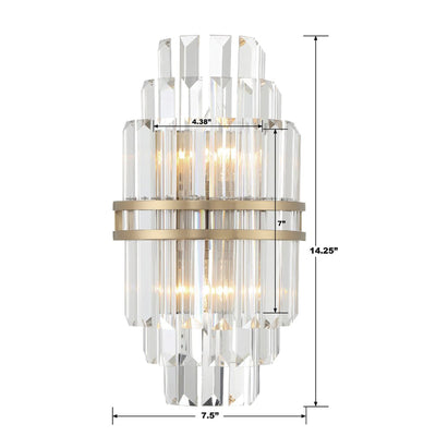 Hayes Crystal 2 Light Wall Sconce