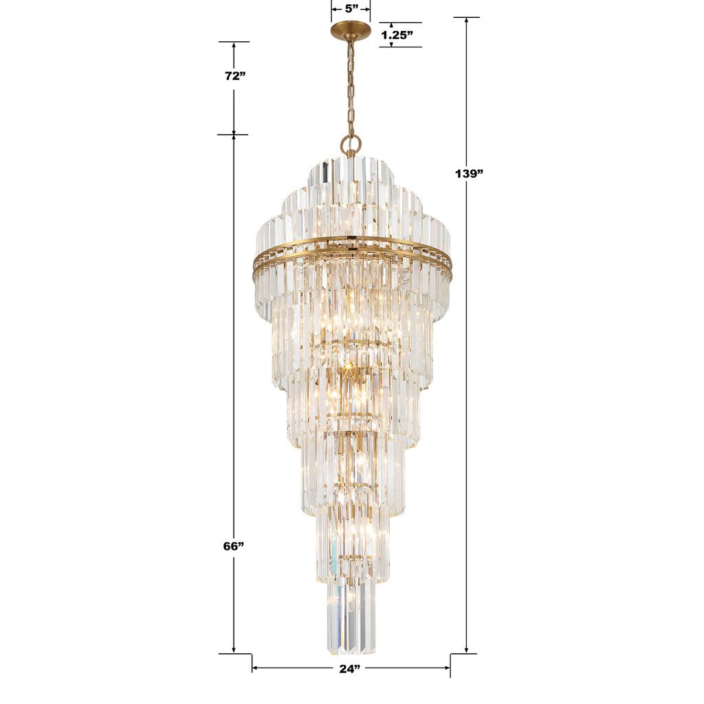 Hayes Multi - Layer Crystal 31 Light Chandelier - Cyran Lamps