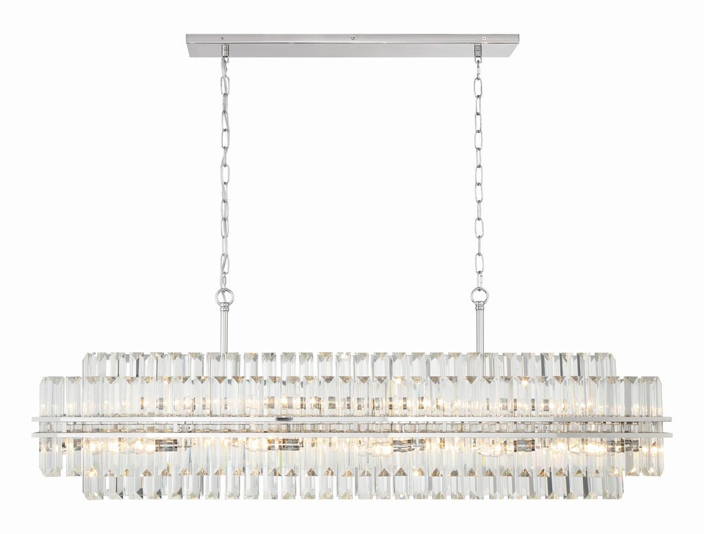 Hayes Rectangular Crystal 16 Light Chandelier - Cyran Lamps