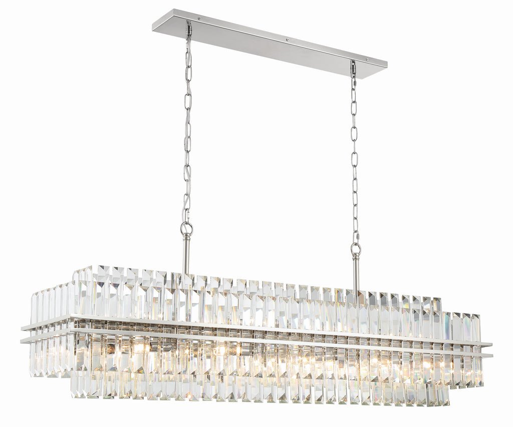 Hayes Rectangular Crystal 16 Light Chandelier - Cyran Lamps