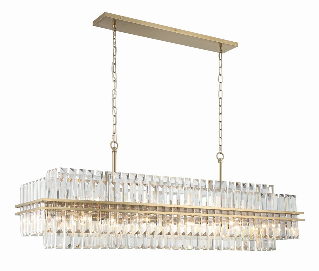 Hayes Rectangular Crystal 16 Light Chandelier - Cyran Lamps