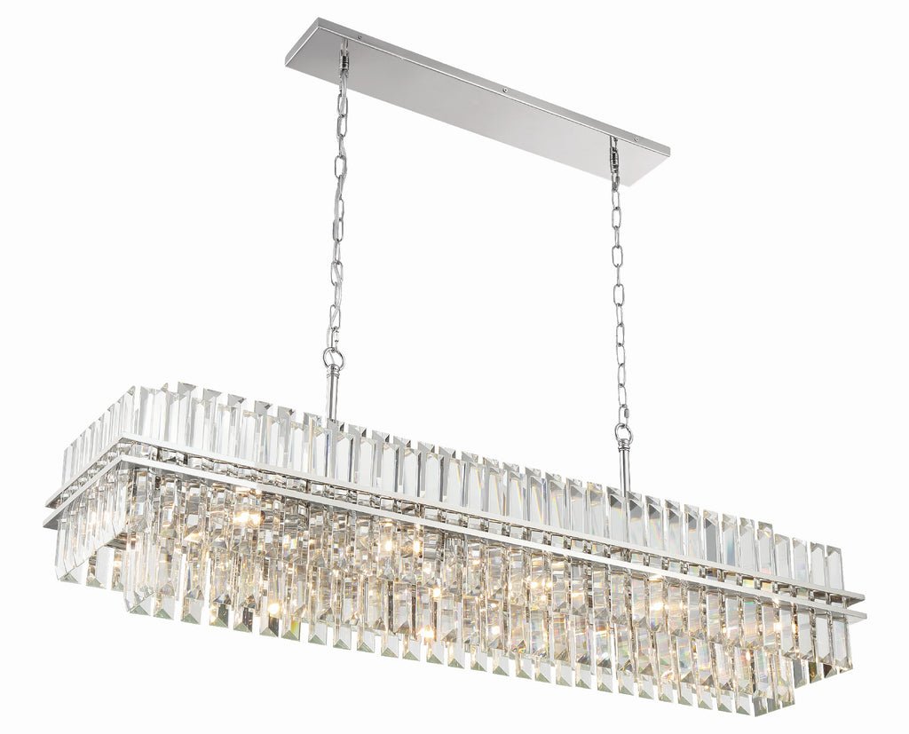 Hayes Rectangular Crystal 16 Light Chandelier - Cyran Lamps