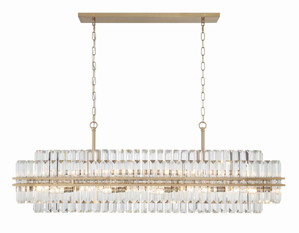 Hayes Rectangular Crystal 16 Light Chandelier - Cyran Lamps