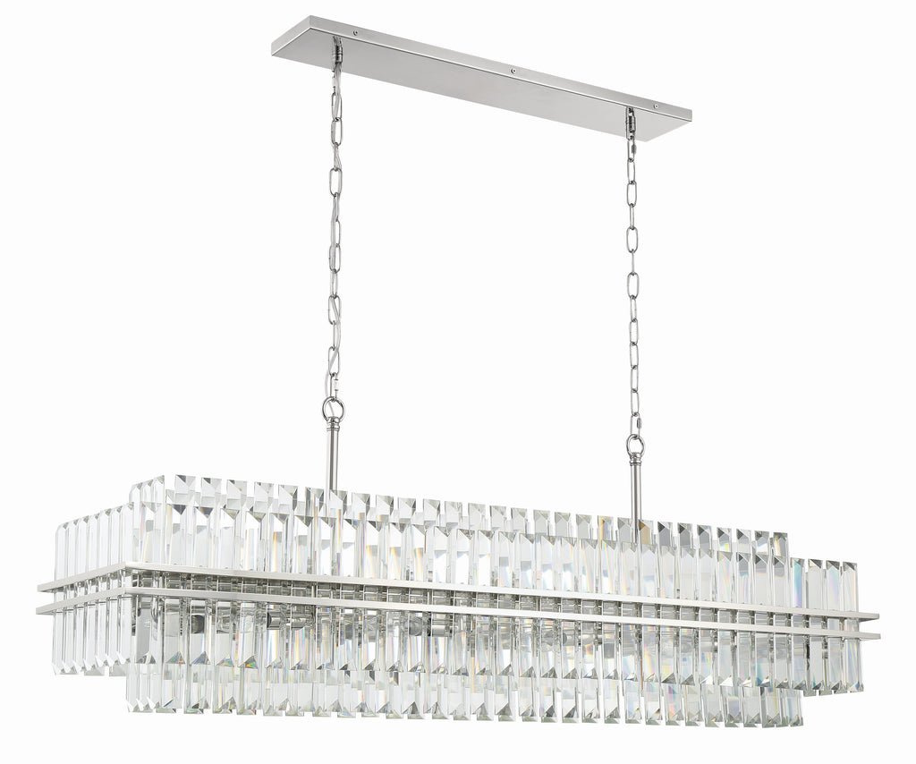Hayes Rectangular Crystal 16 Light Chandelier - Cyran Lamps