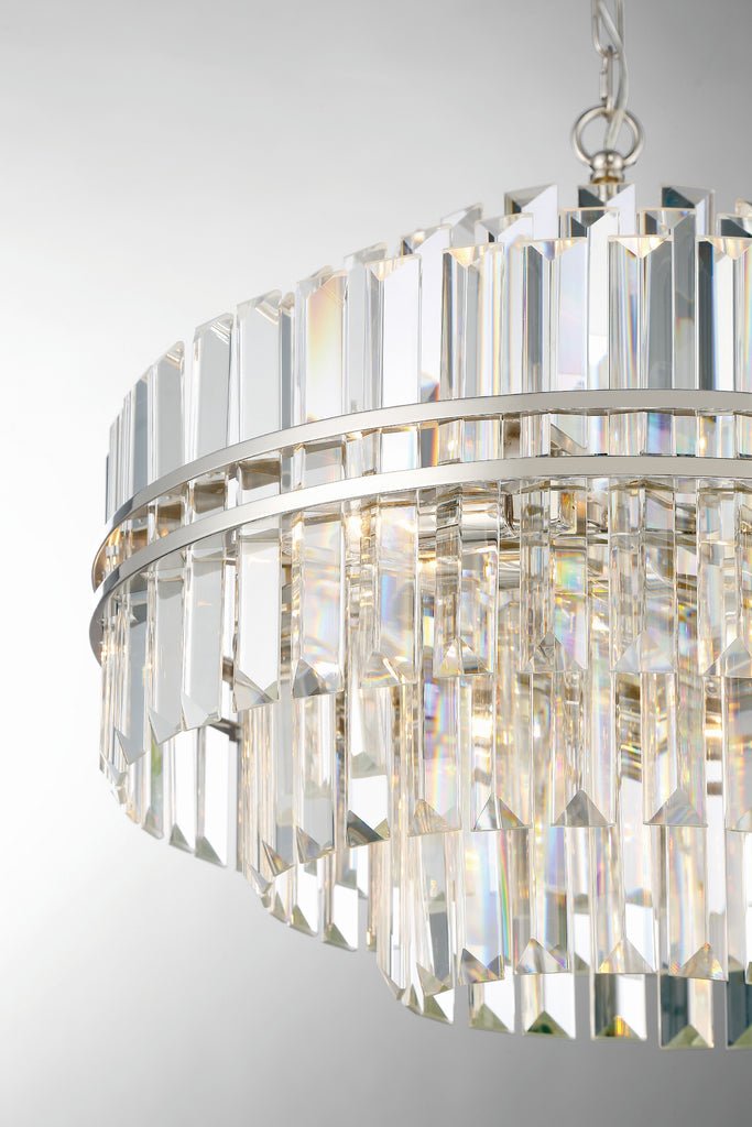 Hayes Round Crystal 12 Light Chandelier - Cyran Lamps