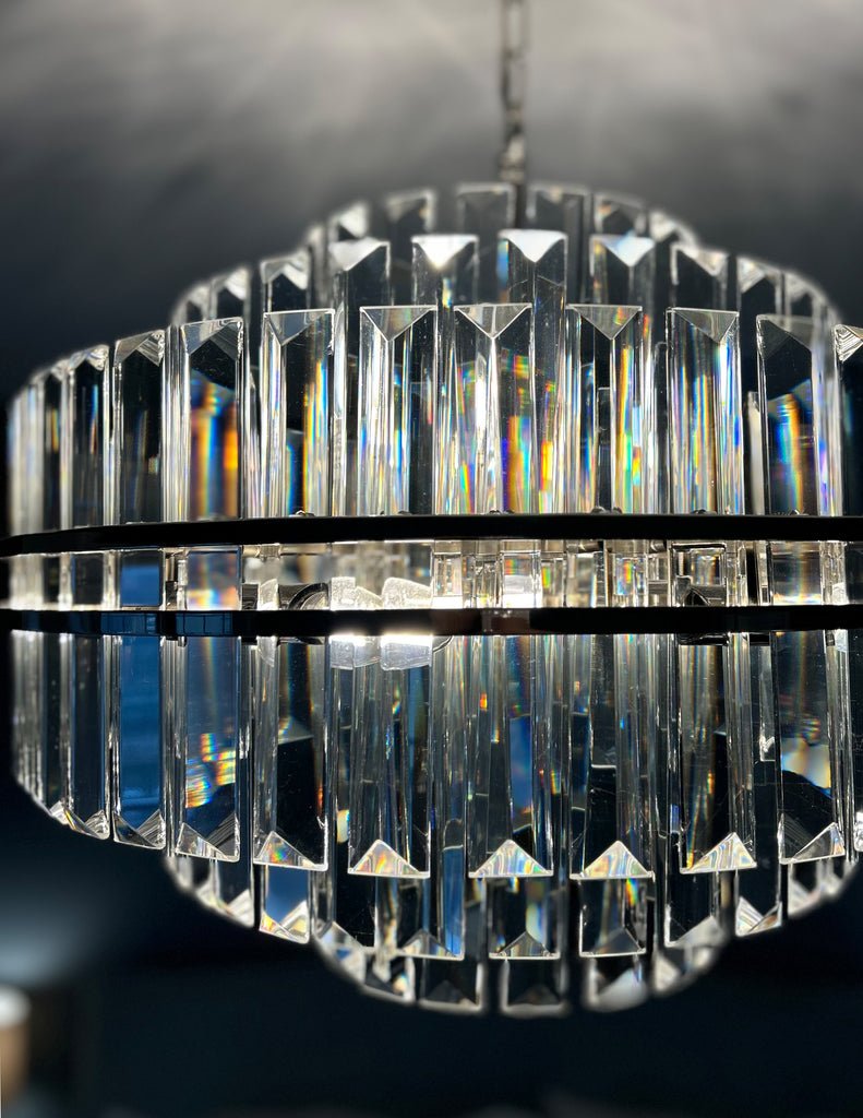Hayes Round Crystal 12 Light Chandelier - Cyran Lamps