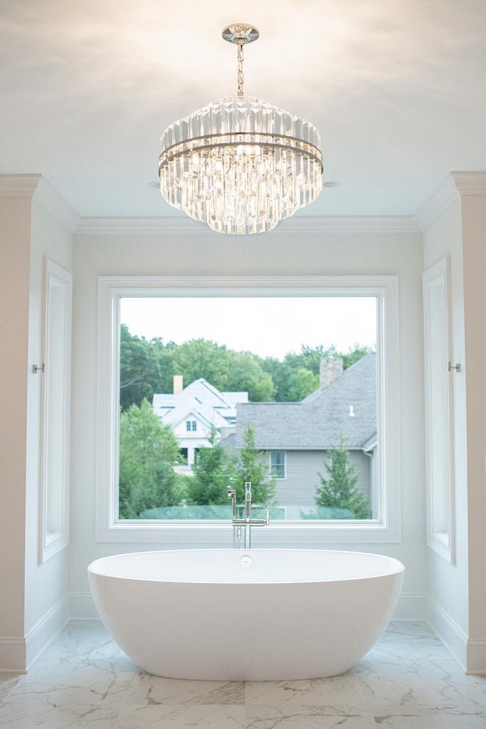 Hayes Round Crystal 12 Light Chandelier - Cyran Lamps