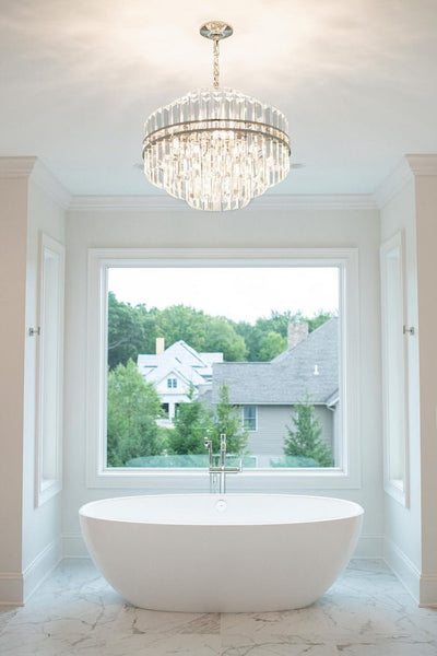 Hayes Round Crystal 12 Light Chandelier - Cyran Lamps