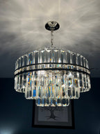 Hayes Round Crystal 12 Light Chandelier - Cyran Lamps