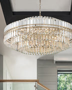 Hayes Round Crystal 32 Light Chandelier - Cyran Lamps