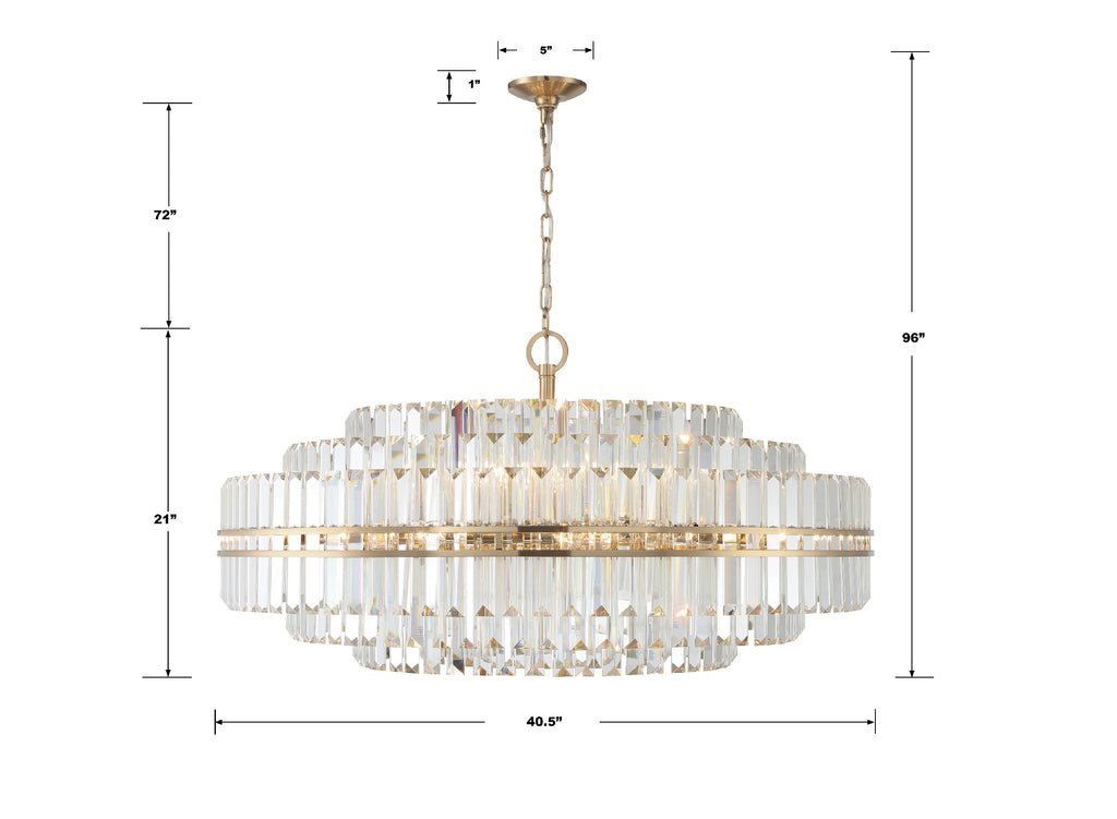 Hayes Round Crystal 32 Light Chandelier - Cyran Lamps