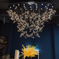 Hotel Entrance Crystal Flower Branch Chandelier Luxury Ceiling Lighting Fixture For Foyer Entryway - Cyran Lamps