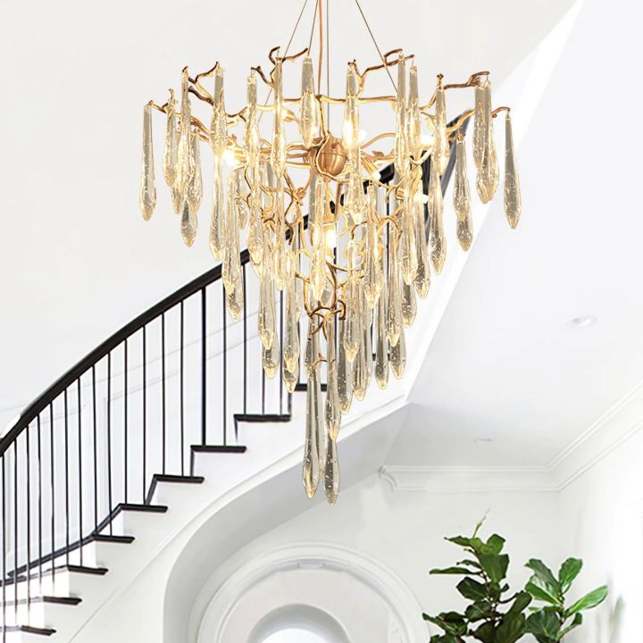 Icicle Crystal Luxury Branch Chandelier - Cyran Lamps