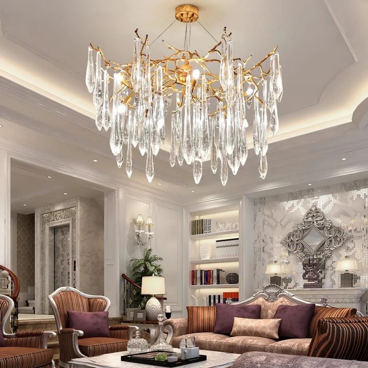 Icicle Crystal Luxury Branch Chandelier - Cyran Lamps
