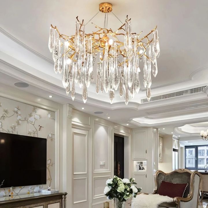 Icicle Crystal Luxury Branch Chandelier - Cyran Lamps