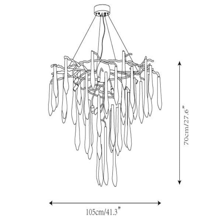 Icicle Crystal Luxury Branch Chandelier - Cyran Lamps