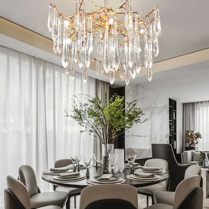 Icicle Crystal Luxury Branch Chandelier - Cyran Lamps