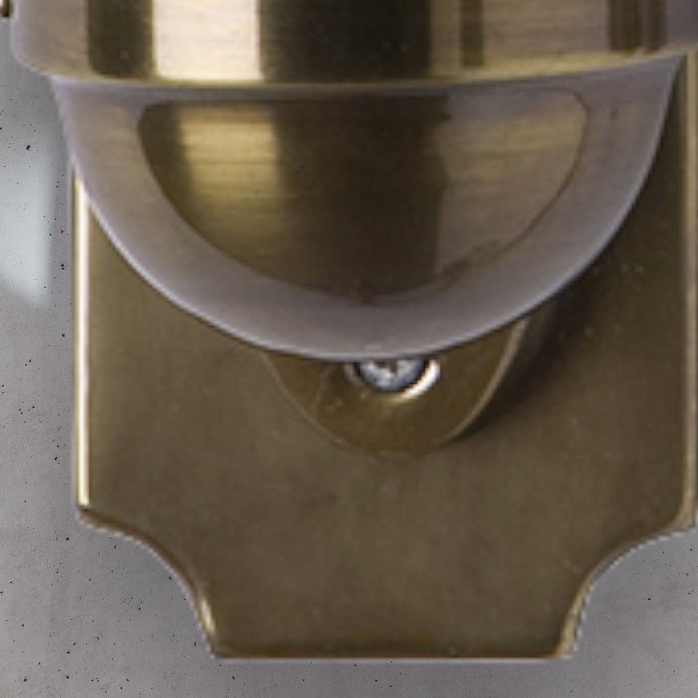 Industrial Antique Brass Bulkhead Wall Sconce - Ribbed Glass Cage Wall Light for Indoor/Outdoor - Cyran Lamps