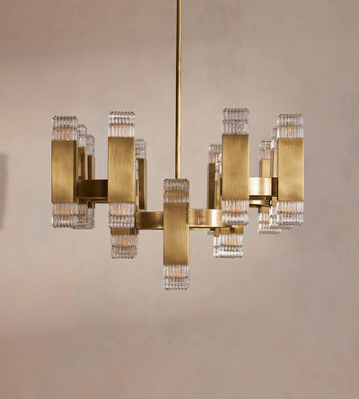 Kennedy Glass Chandelier 32"W - Cyran Lamps