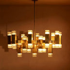 Kennedy Glass Chandelier 32"W - Cyran Lamps