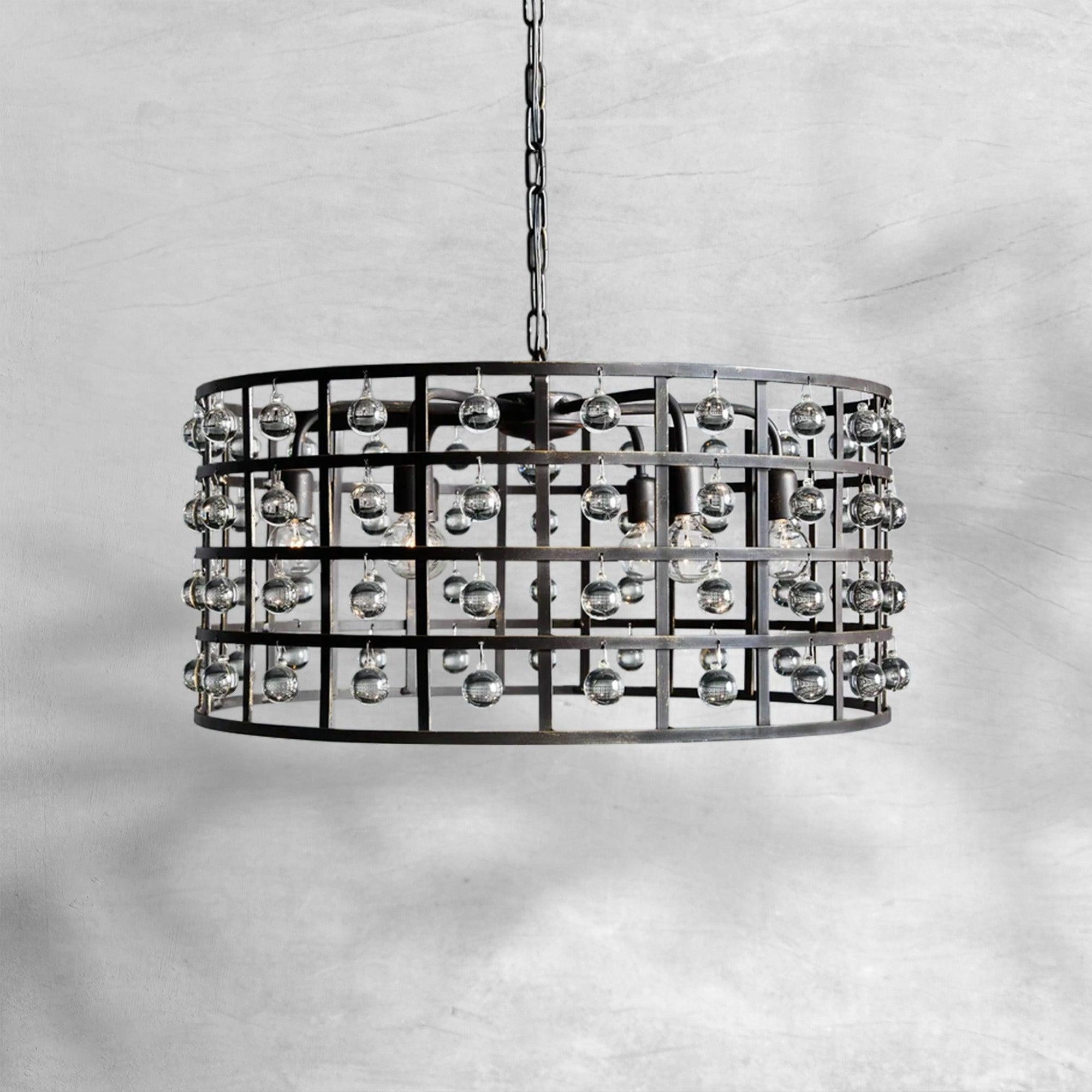 La Cage Round Chandelier 6/8/12 Light - Cyran Lamps