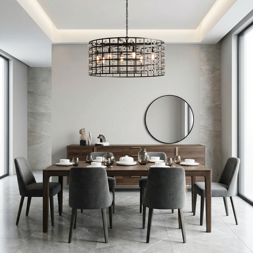 La Cage Round Chandelier 6/8/12 Light - Cyran Lamps