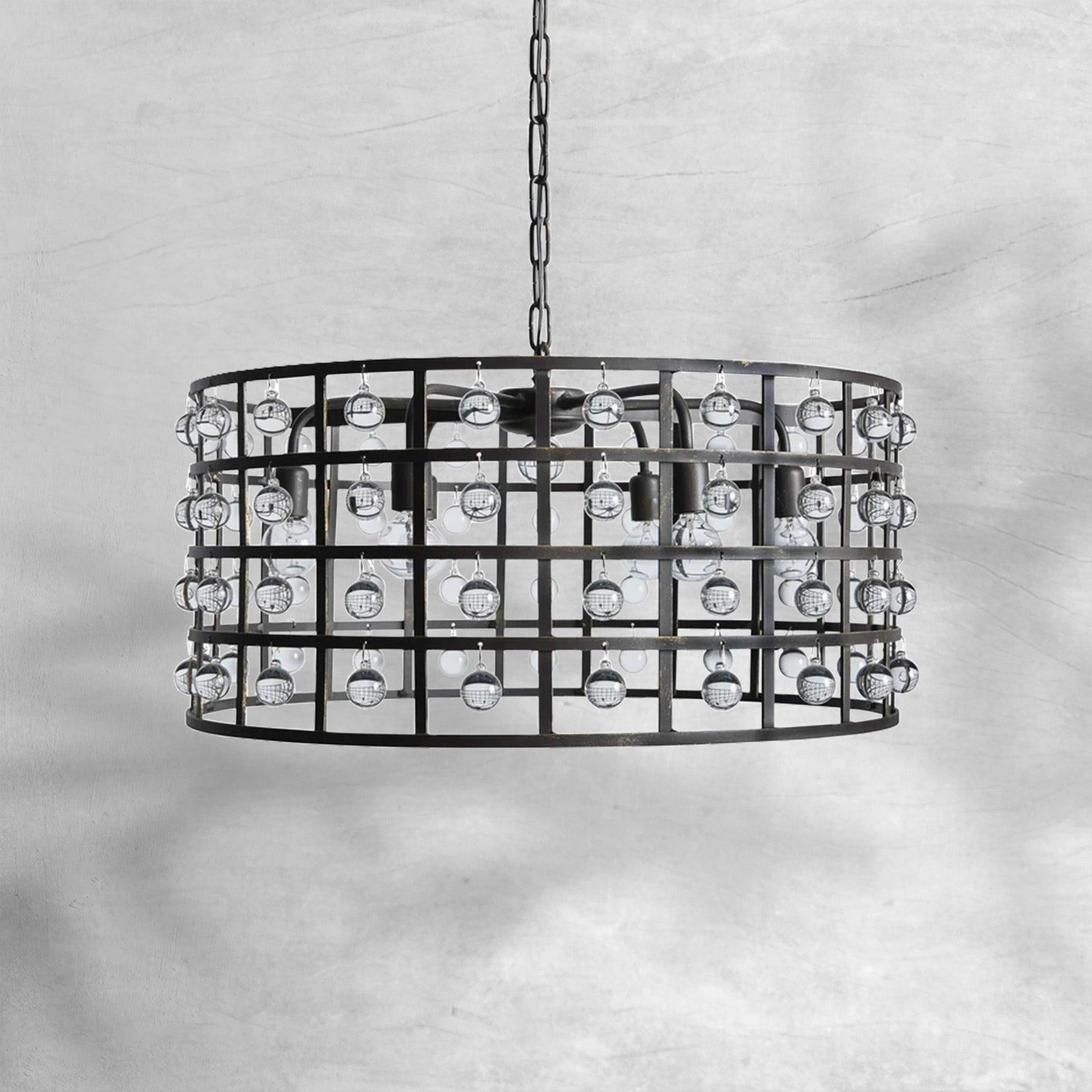 La Cage Round Chandelier 6/8/12 Light - Cyran Lamps