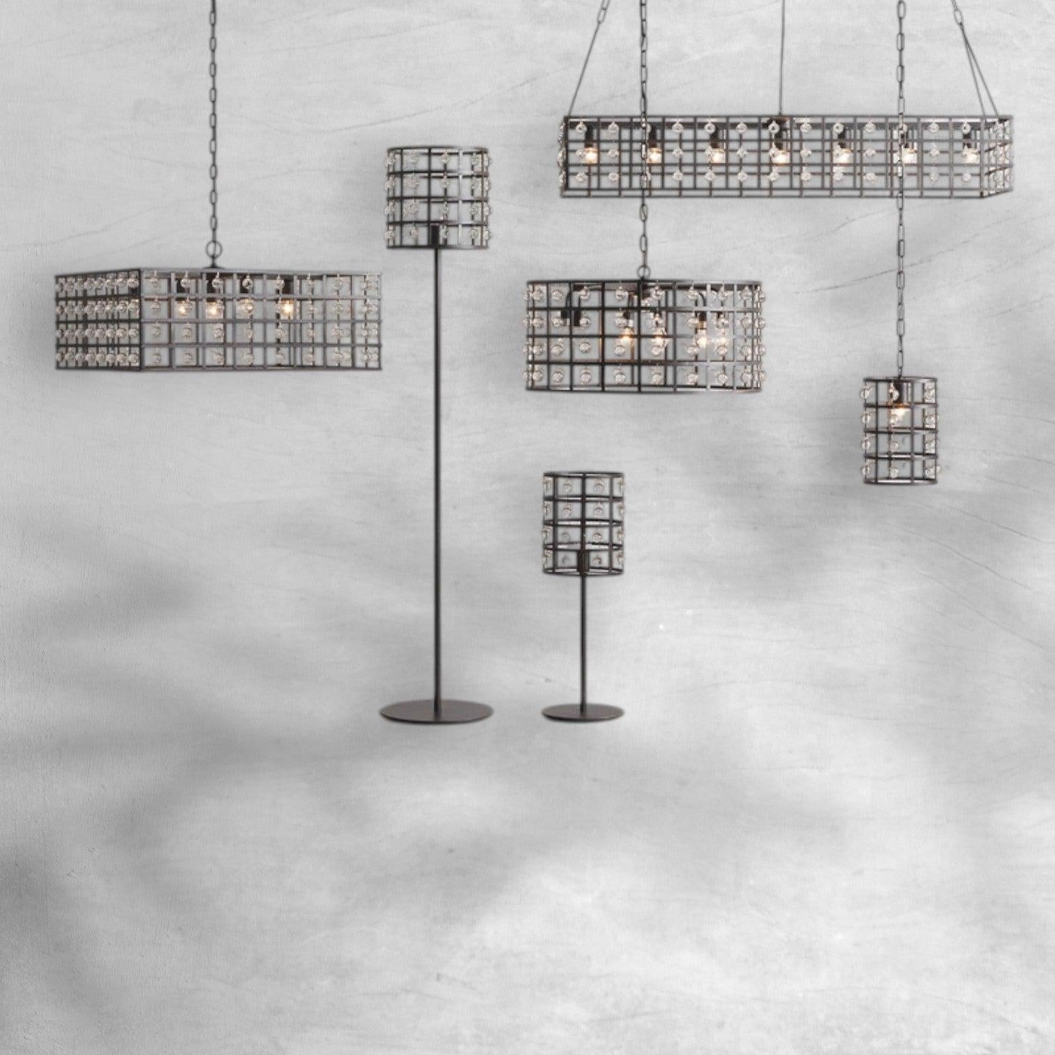 La Cage Round Chandelier 6/8/12 Light - Cyran Lamps