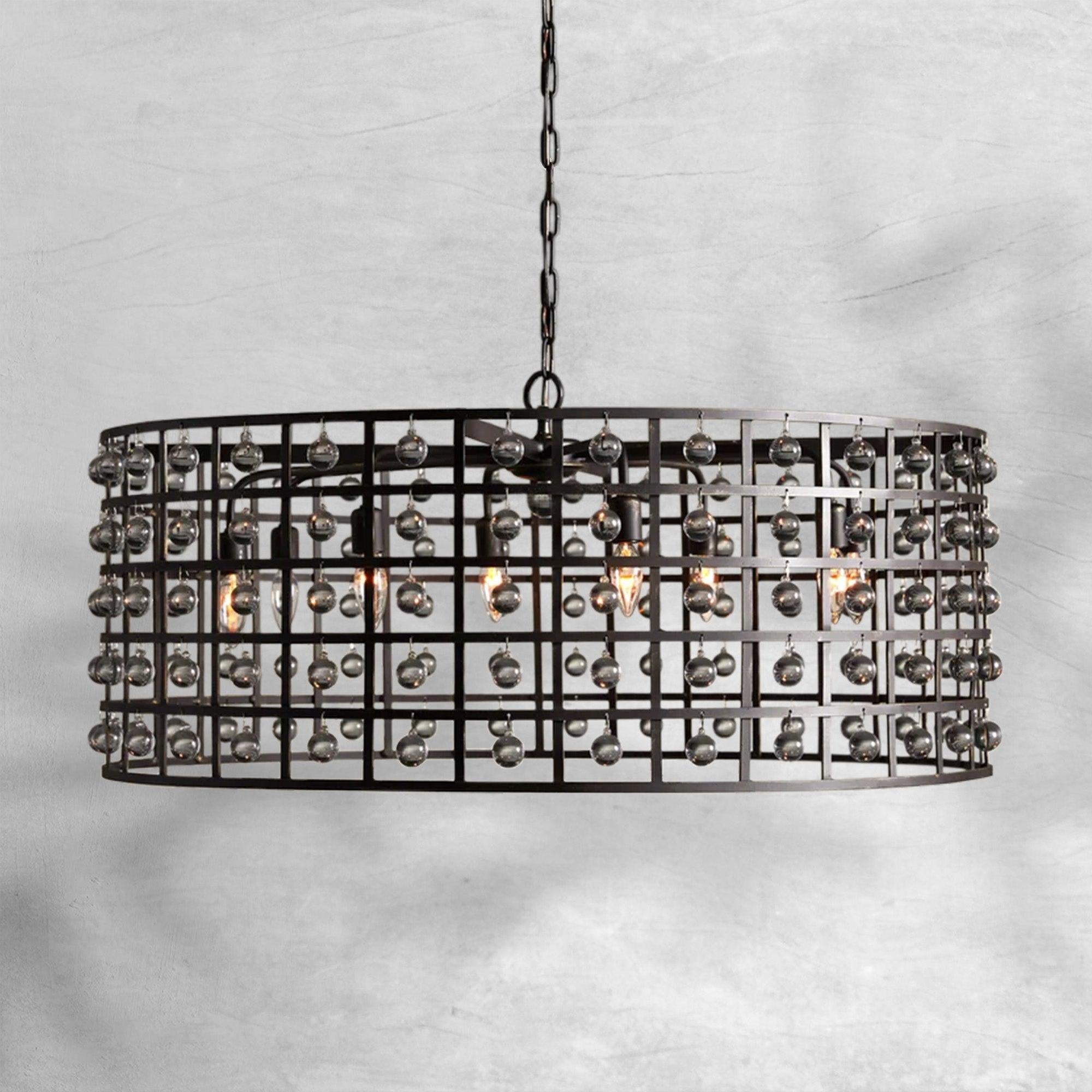 La Cage Round Chandelier 6/8/12 Light - Cyran Lamps
