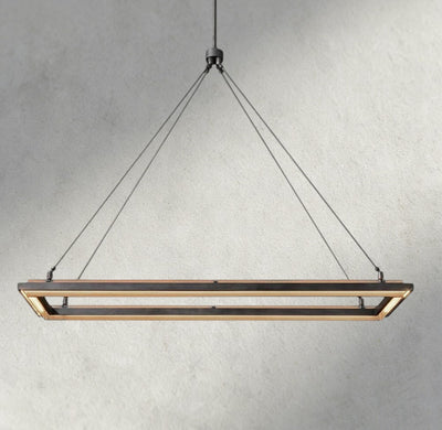 Langford Rectangular Chandelier 48", 62" - Cyran Lamps