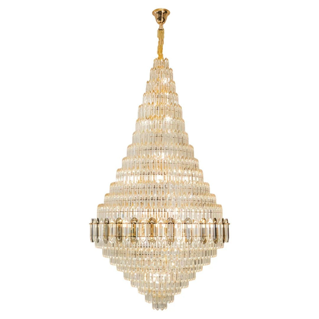 Large Gold Chandelier Luxury Art Glass - Cyran Lamps