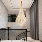 Large Gold Chandelier Luxury Art Glass - Cyran Lamps