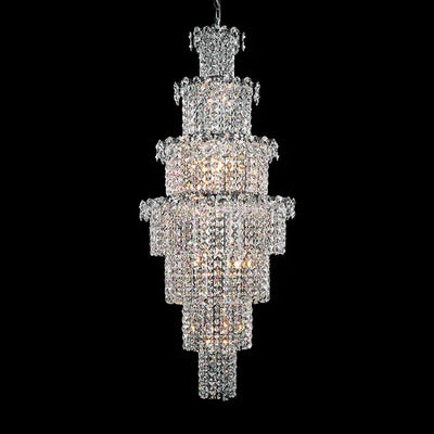 Large Multi-pieces Crystal Chandelier Stylish Ceiling Light Fixture For Foyer Living Room Staircase